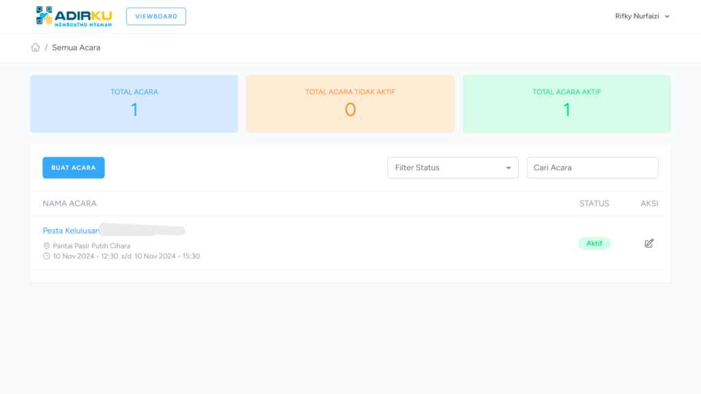 Viewboard Akun Buku Tamu Digital
